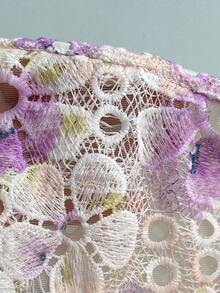 Elenzga Top bustier de encaje floral de talla grande, moda ajustada para vacaciones - Blanco - Ver 6