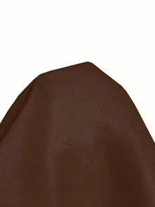 SHEIN PETITE 2 件套女式长袖运动衫和裤子套装，套头衫和松紧腰裤，带抽绳 - 棕色 - 查看 6