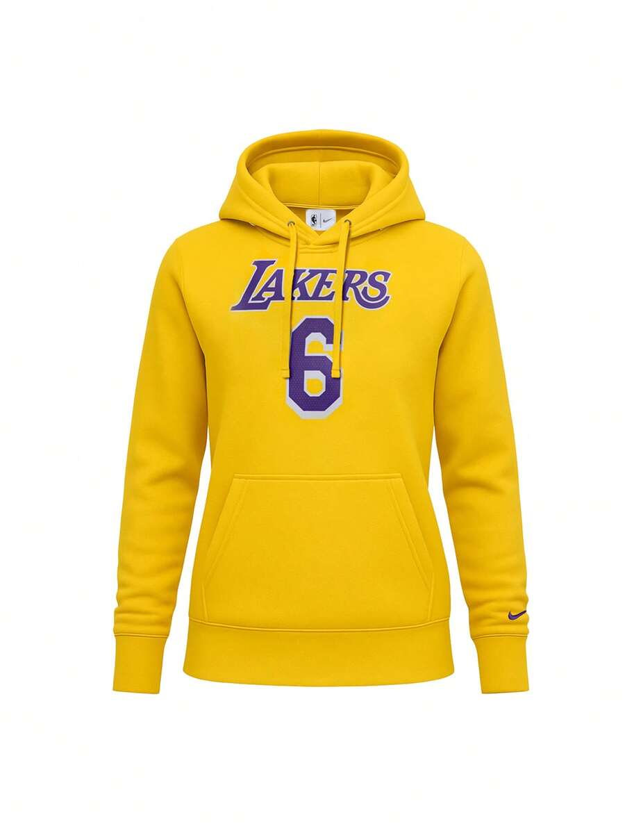 Nike Los Angeles Lakers Essential Men's Pullover Hoodie Yelllow - YELLOW WHITE PURPLE BLACK - View 1