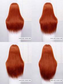 ALL READY WIG 直发透明蕾丝前假发 S33D 棕红色 6x4 无胶预剪预拔真人头发无需胶水自然发际线 180% 密度柔软丝滑耐热易于造型轻盈万圣节服装 - S33D - 查看 5