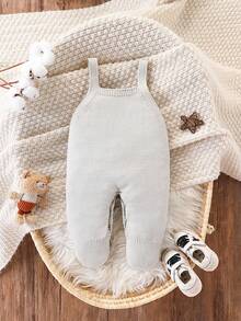 SHEIN Baby Boys Knitted Sweater With Overalls,Koala Graphic Design, Casual Fashion For Autumn/Winter, Suitable For Home, Daily Wear, Outing And Travel Fall - Grey - View 2