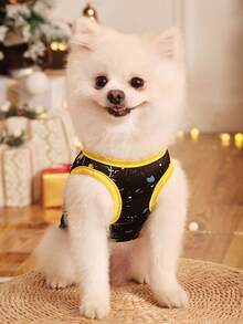 PETSIN 1pc Breathable Pet Locator Vest Dinosaur Print For Christmas