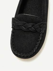 Cozy Pixies 1 双时尚百搭休闲百搭黑色柔软舒适可爱学院风绅士乐福鞋，婴儿平底鞋，秋冬 - 黑色 - 查看 8