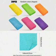 Bộ khăn lau microfiber nhiều màu sắc 10/20/30 chiếc - Nhiều số lượng để lựa chọn, dùng cho nhà bếp, phòng tắm, nhà cửa, đồ gia dụng. - Nhiều màu - Xem 20