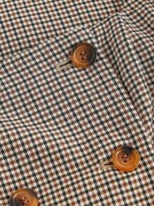 SHEIN MOD 大码格子西装套装、背心和裤子、无袖缺口领经典格子背心、高腰宽松格子阔腿裤、复古、办公室、正式、学术、商务，秋冬 - 彩色 - 查看 6