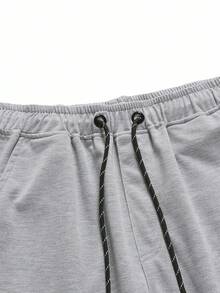 ROMWE MEN Street Life Pantalones jogger casuales para hombres con estampado de estrellas, cintura con cordón y bolsillos - Multicolor - Ver 3