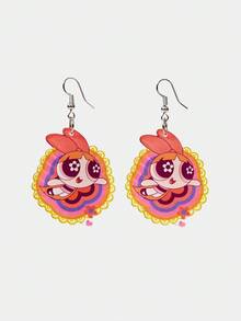 THE POWERPUFF GIRLS X SHEIN Bông tai dáng dài cho nữ - Nhiều màu - Xem 4