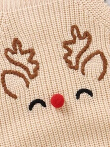 SHEIN Vintaside Kids Macacão Suéter com Suspensório Bordado de Abóbora de Halloween, Bodysuit com Entreperna Triangular, Conjunto de Roupa de Ambiente para Bebês e Crianças Pequenas