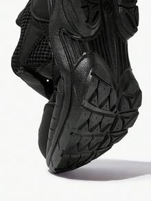 JNSQ 1 双时尚休闲轻便百搭舒适软底系带透气网眼运动鞋，黑色厚底运动鞋适合所有季节，返校