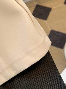 Franclia 休闲通勤时尚高腰腰带环卡其色纯色短裤女式夏季新款 - 卡其色 - 查看 5