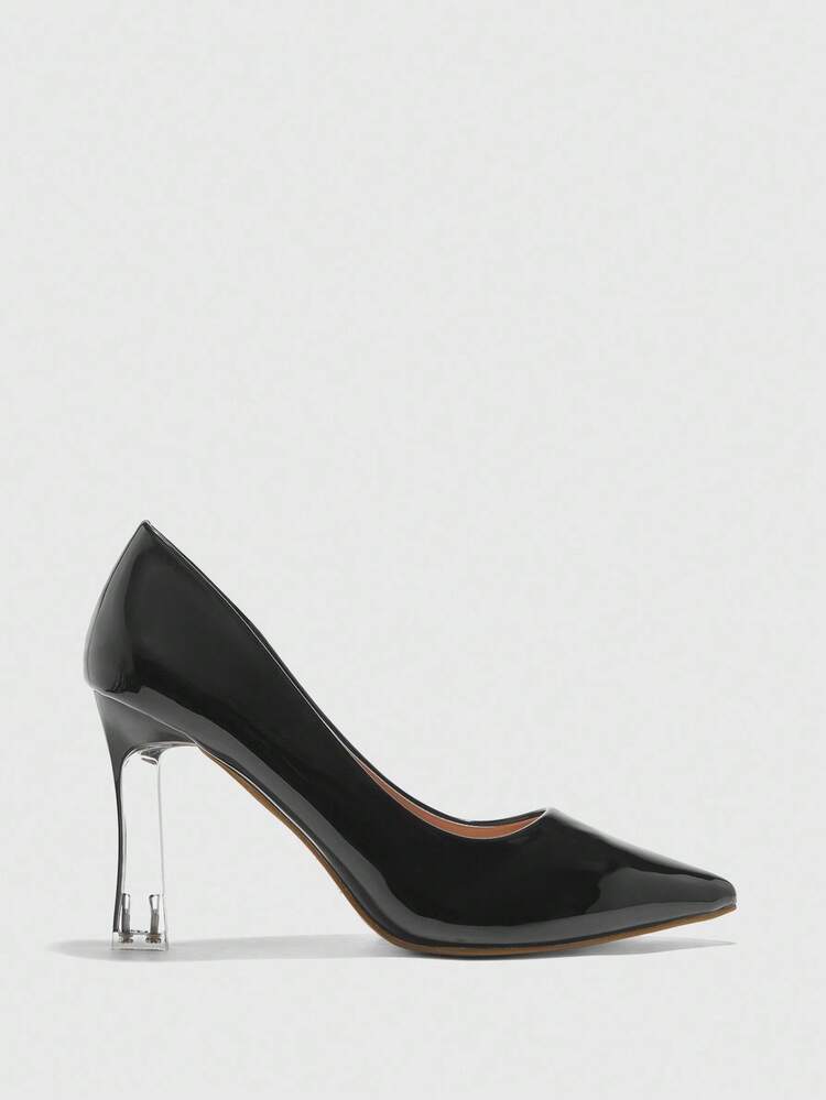 CUCCOO BIZCHIC Women's Pointed Toe Crystal Heel High Heels, New Sexy Elegant Party Pumps, Black Slip-On Ladies High Heel Shoes For Christmas Spring Shoes