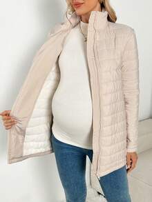 SHEIN 3-In-1 Casual Maternity Nursing Jacket For Winter - Apricot - View 9