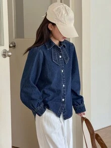 DAZY Girls Denim Collared Shirt