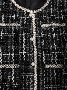 SHEIN Teen Girl Elegant Round Neck Long Sleeve Commuter Wool Blend Coat Autumn Winter Clothes For Girl