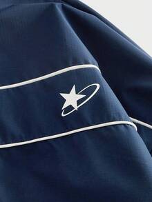 EASEVO Chaqueta casual de hombre talla grande con ribete de contraste, para otoño e invierno