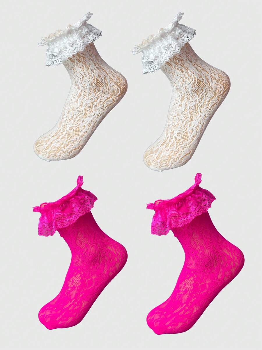 ROMWE Kawaii Women Crew Socks - Multicolor - View 1