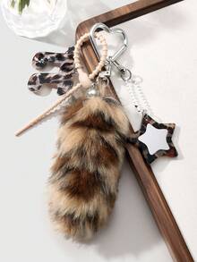 ROMWE Grunge Punk 1 móc khóa đuôi động vật giả da báo màu nâu chất lượng cao phong cách Y2K Retro đáng yêu, phụ kiện thời trang phù hợp cho phụ nữ và trẻ em gái, ý tưởng quà tặng tuyệt vời - Màu nâu - 31 - Xem 5