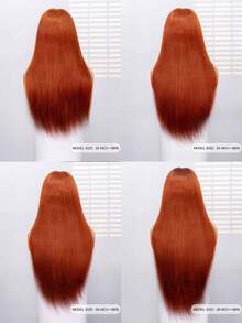 ALL READY WIG 直发透明蕾丝前假发 S33D 棕红色 6x4 无胶预剪预拔真人头发无需胶水自然发际线 180% 密度柔软丝滑耐热易于造型轻盈万圣节服装 - S33D - 查看 6