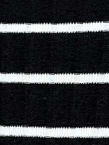 SHEIN 孕妇条纹圆领喇叭袖休闲T恤，适合秋季穿着 - 黑色 - 查看 7