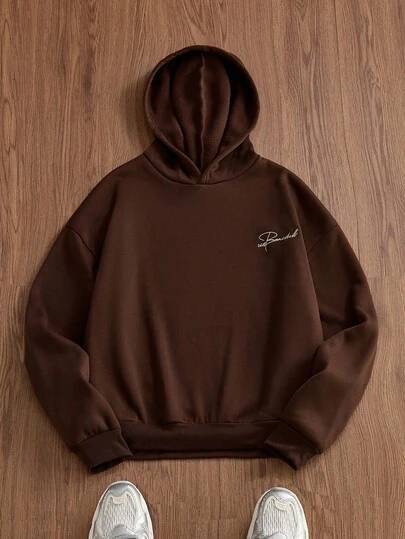 Manfinity VCAY Men's Casual Knit Long Sleeve Hooded Pullover Sweatshirt, Suitable For Autumn, For Fall Winter