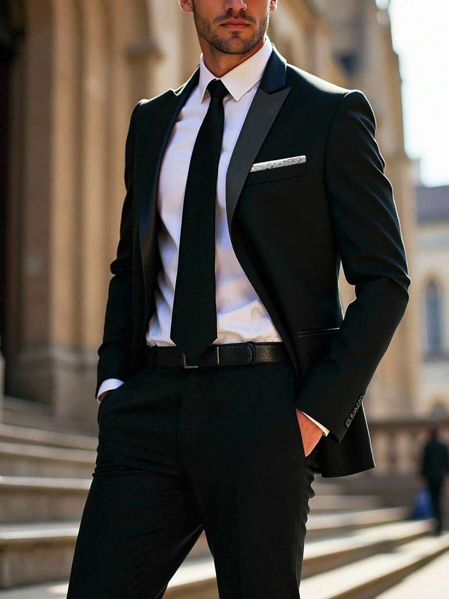 Calvornis 男士正装翻领商务西装外套