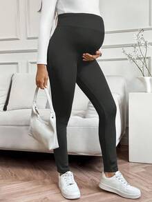 SHEIN Ropa de otoño, ropa de otoño, ropa de maternidad de otoño/invierno Leggings ajustados y térmicos elásticos para mujeres embarazadas, ropa de gimnasio de otoño/invierno para mujeres Leggings térmicos de cintura alta para maternidad, pantalones térmicos negros cálidos para mujeres, leggings negros de invierno, ropa de maternidad Leggings para mujeres, pantalones de maternidad para mujeres embarazadas - Gris Oscuro - Ver 6