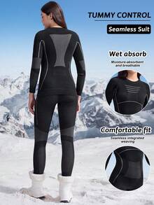 In My Nature Ropa interior térmica de lana merina para mujer, adecuada para esquiar, deportes, ciclismo, otoño/invierno