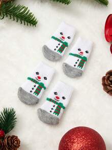 PETSIN 1 Style Pet Cartoon Socks, Christmas Stockings (Santa Claus, Reindeer, Snowman Patterns), Non-Slip Paw Covers, Non-Slip & Stain-Resistant, Christmas Pet Supplies - Multicolor - View 17