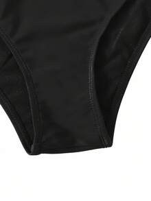 SHEIN Swim Summer Beach Cut-Out Side Bikini Panty - Black - View 6