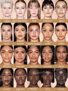 SHEGLAM 完美肌膚高遮瑕遮瑕膏-外殼 20 色液體遮瑕刷保濕輕盈全天保濕遮瑕膏化妝品促銷遮瑕膏 品牌 美容 化妝 化妝品 適合女性與女孩 完美搭配夏季春季 Y2K 時尚 流行 生日 母親節禮物 假期 派對準備就緒 最佳顏色 - Shell - 查看 6