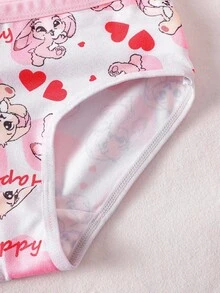 SHEIN 10 件/套年轻女孩可爱卡通动物印花三角内裤，彩色兔子图案，夏季