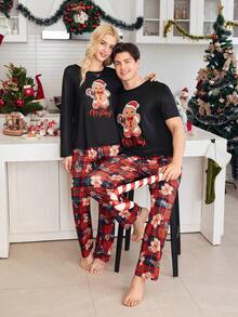 1pc Women's Milk Silk 140g Digital Print Pajama Set, Fall Clothes, Christmas - Multicolor - View 7