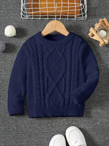 SHEIN 1 pezzo Maglione casual con vestibilità ampia e girocollo, adatto per outfit per bambini, abbigliamento per ragazzi, set per il ritorno a scuola, adatto per feste di compleanno, feste serali, matrimoni, battesimi, cerimonie di apertura scolastica, uso quotidiano, viaggi, sport, stagione autunno/inverno