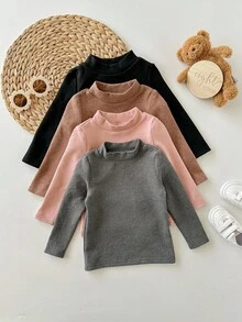 Áo len dài tay màu trơn đa năng thường ngày cho bé gái - Nhiều màu - Xem 7