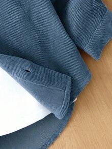 SHEIN 男嬰撞色前短後長連帽外套不帶T恤