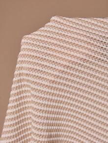 Lazeform Plus Size Women Jacquard Striped Casual Half-Zip Long Sleeve Top And Pants Loungewear Set, Cozy Outfit, Fall Winter Clothes