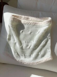 Comfortcana 女式休闲拼色针织裙，秋冬 - 白色 - 查看 3