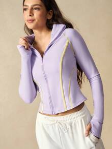 VARSIVA 女式插肩袖拉链修身运动夹克 - 彩色 - 查看 6