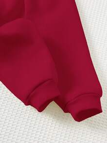 Cozy Pixies Conjunto de 3 piezas para bebé niño con sudadera con capucha de punto suave con estampado de letras minimalista, pantalones de cintura elástica y chaleco acolchado sin mangas