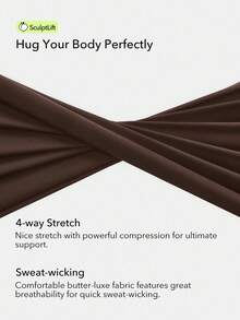 OutZeal 女士健身运动棕色紧身裤，适合普拉提、塑形、提臀等运动，吸汗速干，高腰设计，带口袋。 - 棕色 - 查看 5