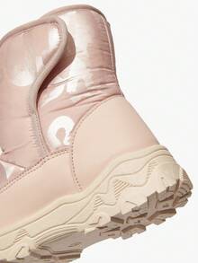 JNSQ 1 Pair Girls Fashion Design Hook And Loop Comfortable Warm Boots, Casual Snow Boots Suitable For Daily Outing And Sports In Winter (Pattern Random) - Pink - View 9