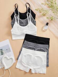 6pcs/Set Yoga & Workout Sports Bra Set For Indoor & Outdoor Activities