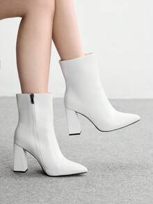 CUCCOO BIZCHIC 女士时尚高跟中筒靴 - 白色 - 查看 3