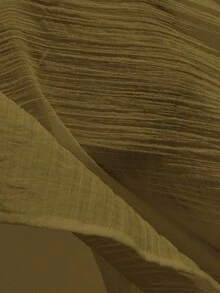 Aveloria Modichic 优雅浪漫百搭法式女式无袖衬衫，白色纹理褶皱透明分层荷叶边领口设计 - 橄欖綠 - 查看 7