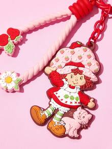 Strawberry Shortcake X SHEIN 可爱卡通人物，草莓钥匙扣，包包挂件，礼物，送礼佳品 - 彩色 - 查看 7
