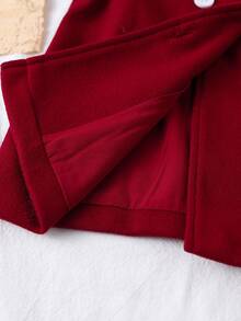 SHEIN 2pcs/Set Fall Dresses For Girl Elegant Casual,Long Sleeve Lace Decoartion Preppy Dress&Hat