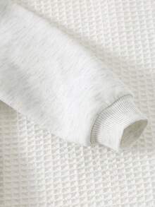 Cozy Pixies Set de 2 piezas de sudadera con capucha de manga larga y pantalón jogger de cintura elástica con estampado de letras minimalista para bebé niño