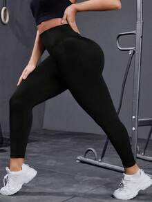 Easithlete Plus Size Seamless Graphic Print Leggings - Multicolor - View 3