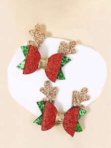 1/2pcs Pet Dog Cat Deer Themed Hair Clips, Suitable For Daily Use/Christmas