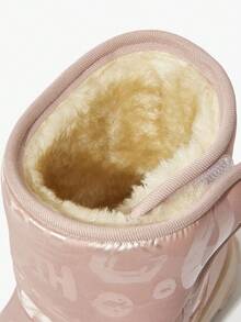 JNSQ 1 Pair Girls Fashion Design Hook And Loop Comfortable Warm Boots, Casual Snow Boots Suitable For Daily Outing And Sports In Winter (Pattern Random) - Pink - View 7